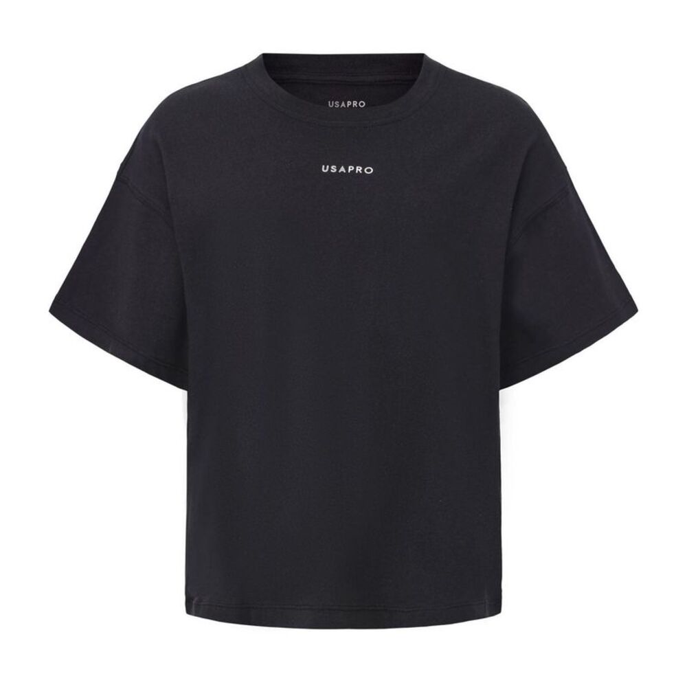 USA Pro Childrens/Kids Logo Boxy T-Shirt / Black